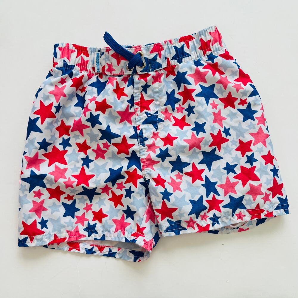 RuggedButts Red White & Blue Star Swim Trunks Boys 3T VGUC
